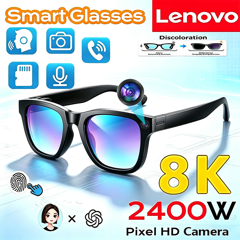 Kacamata Pintar AI Lenovo Blue - Smart Glasses Lens ulasan dan harga
